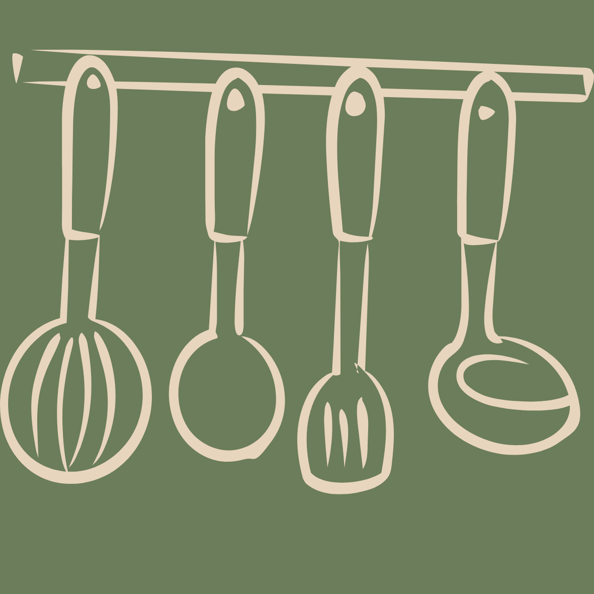 Utensilios de cocina colgados — cocina accesible